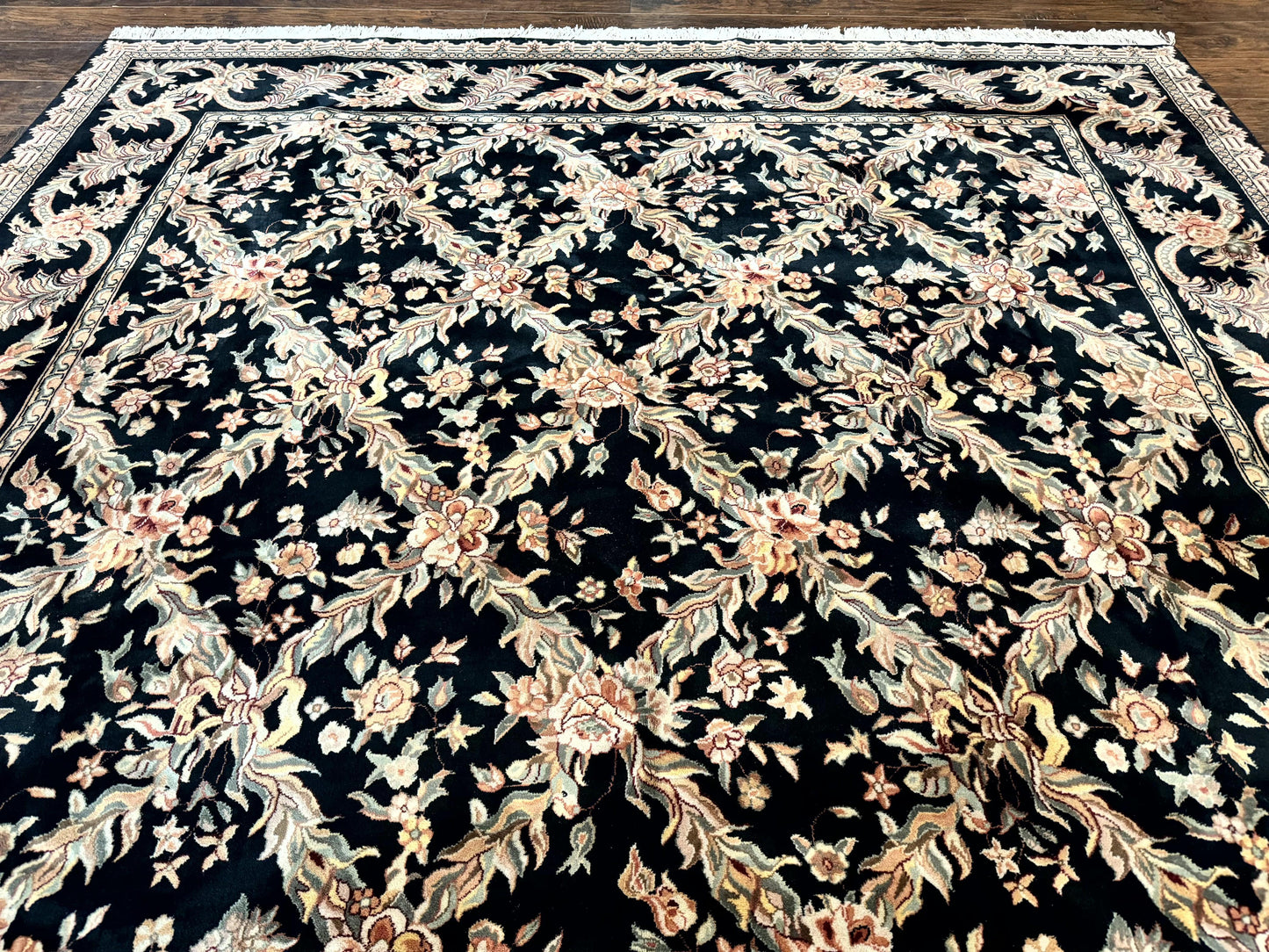 Persian Rug 8x10 Black Handmade Wool Hand Knotted Area Rug