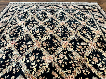 Persian Rug 8x10 Black Handmade Wool Hand Knotted Area Rug