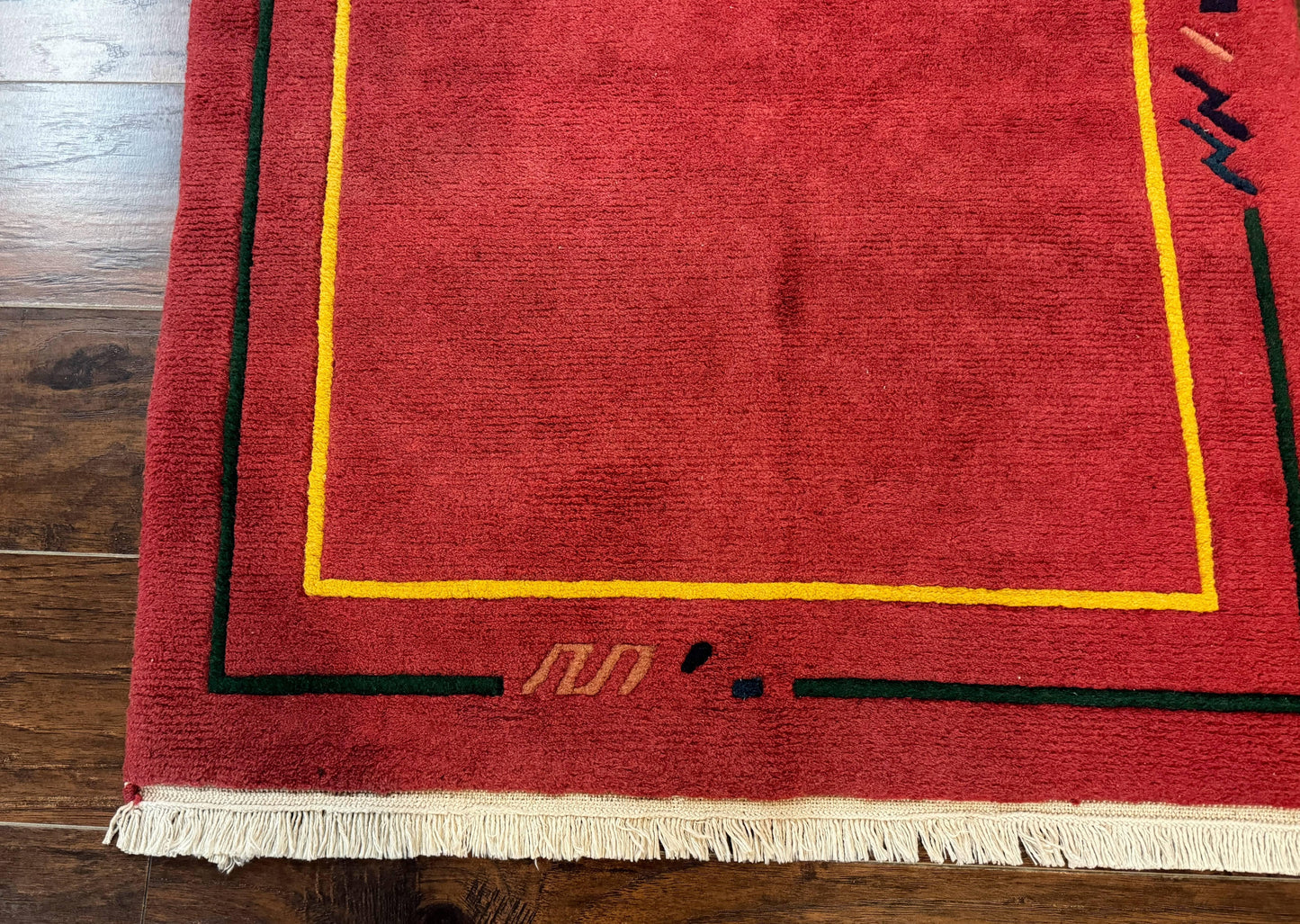 Indo Persian Gabbeh Rug 3x5 Red Handmade Wool Vintage Area Rug