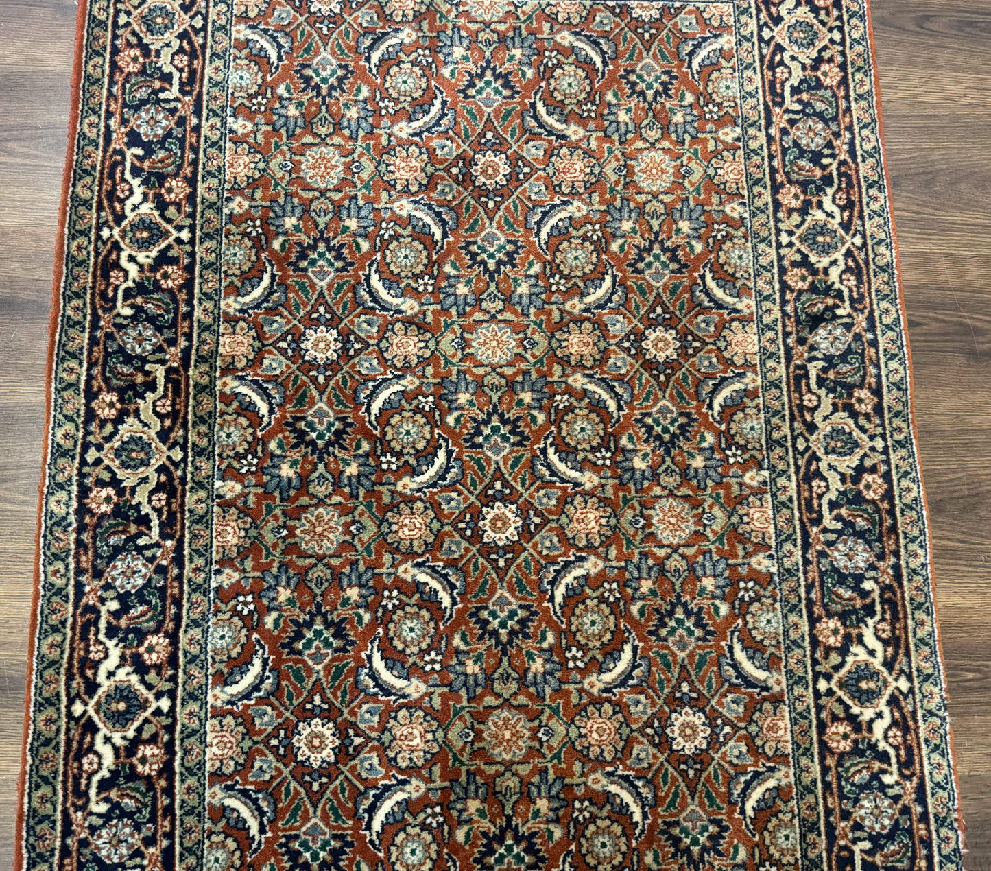 Indo Persian Bijar Rug 3x5 Red Navy Wool