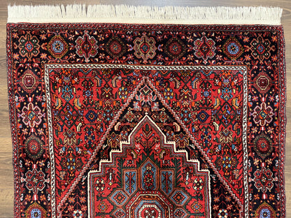 Persian Bidjar Rug 3x5 Ft Hand Knotted Wool Geometric Medallion Tribal Rug