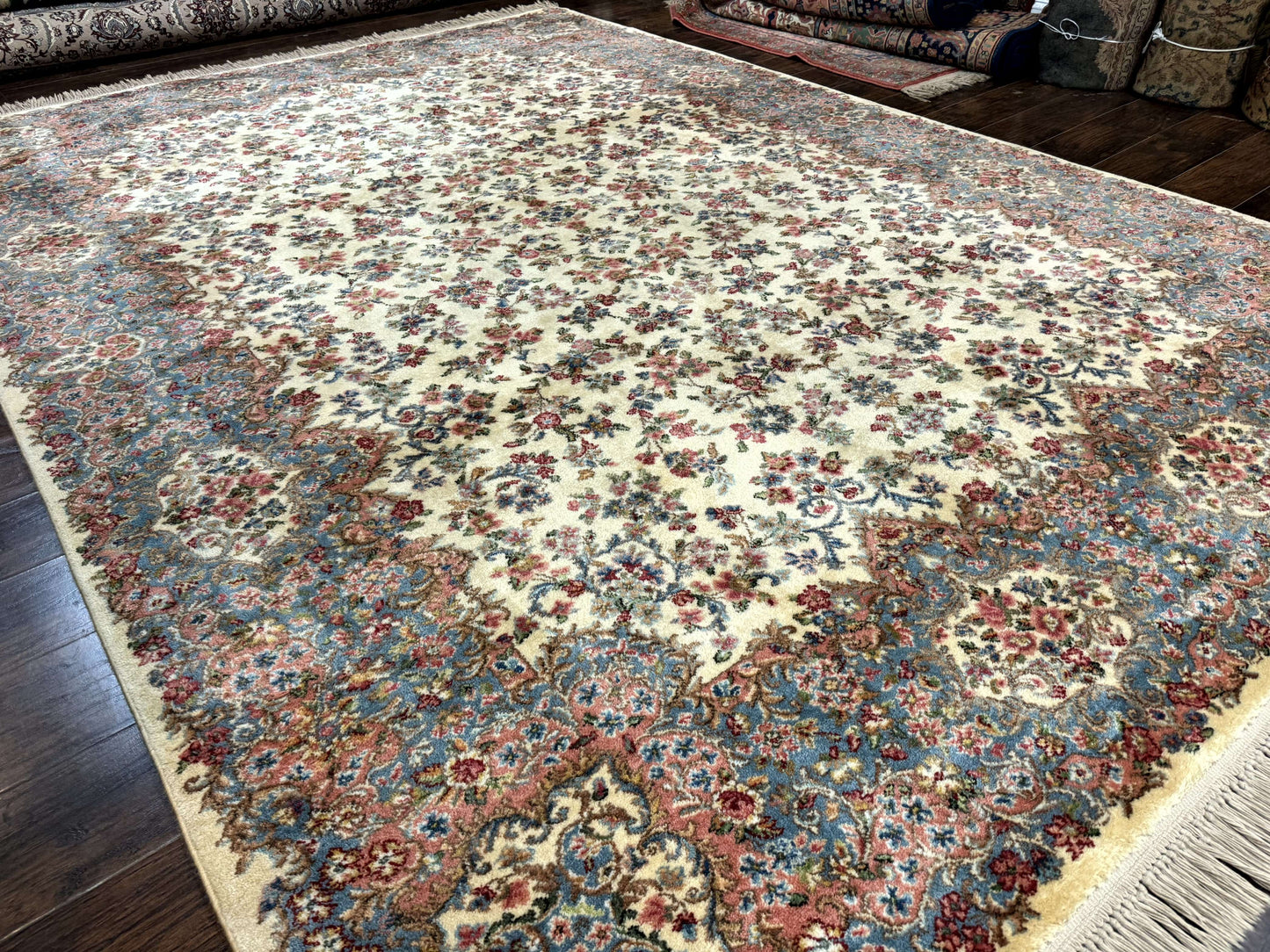 Karastan Kirman Wool Rug Ivory 8.8 X 12 Vintage 700 Series 788