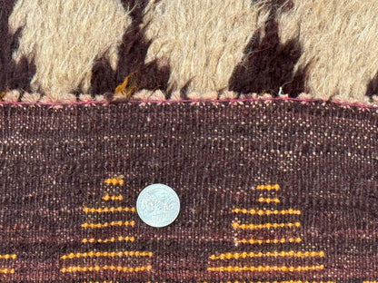 Shaggy Balouch Rug Three By Four Hand Knotted Afghan Wool Tribal Multicolor Area Rug