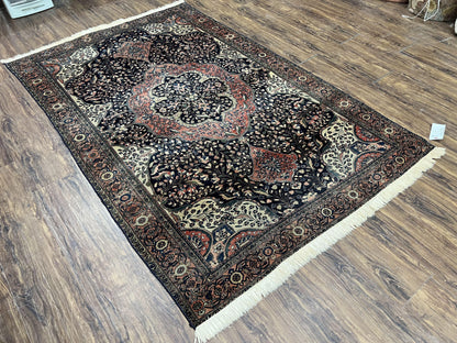 Antique Persian Sarouk Farahan Rug 4x7 Collectible Carpet