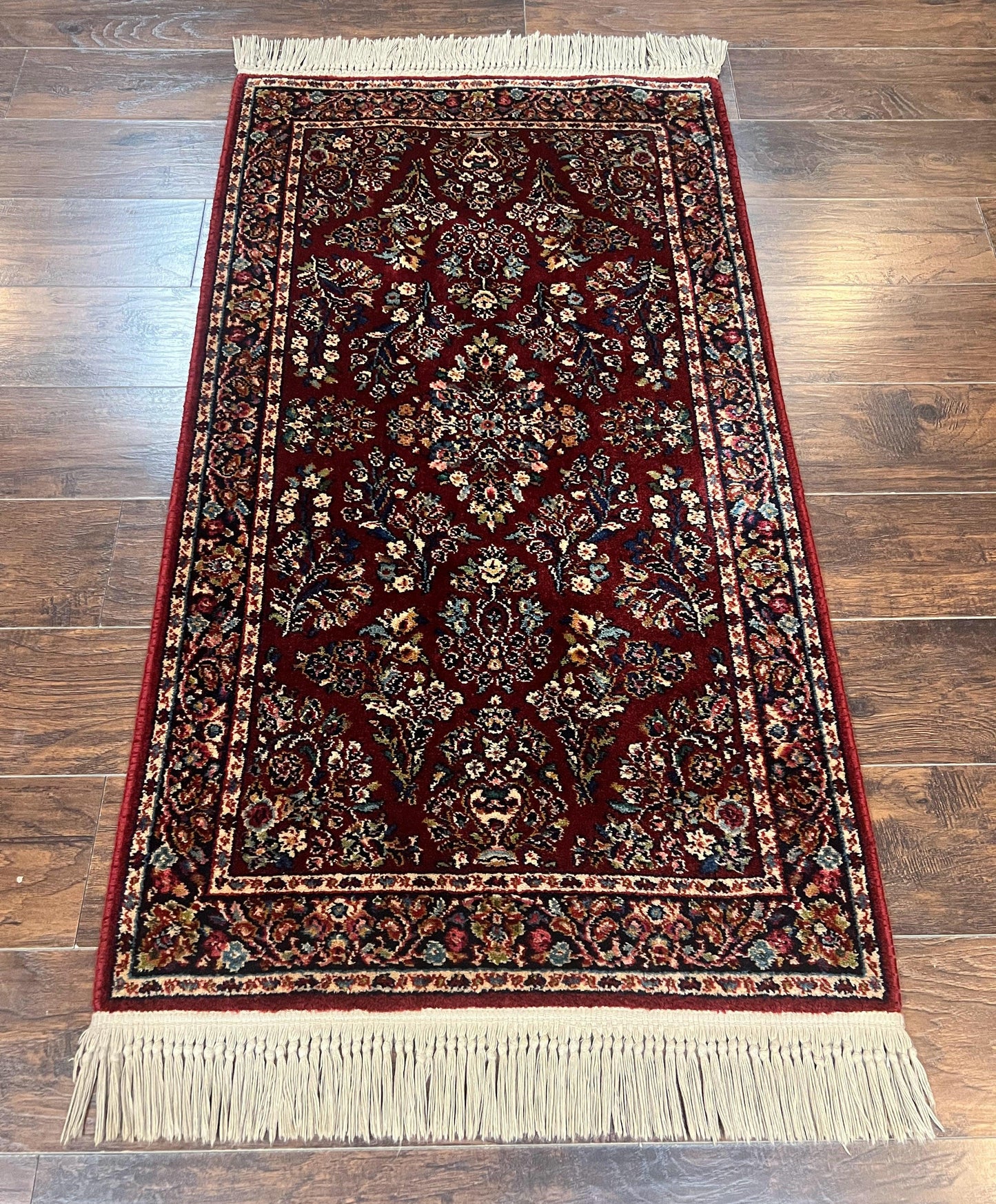 Karastan Rug 3x5 Red Sarouk 785 Vintage Wool Pile Carpet Original 700 Series