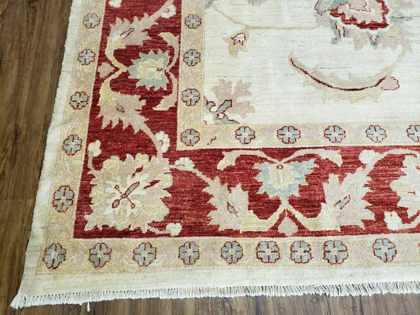 Peshawar Rug 10x14 Rug 10x14 Vintage Rug 10x14 Handmade Rug Chobi Rug Ivory Beige Red Rug