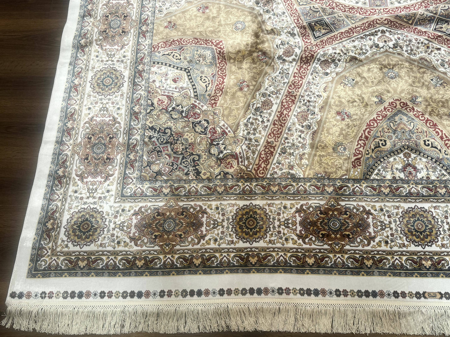 Turkish Silk Rug 8x10 Hereke Dome Design Bamboo Silk Carpet New