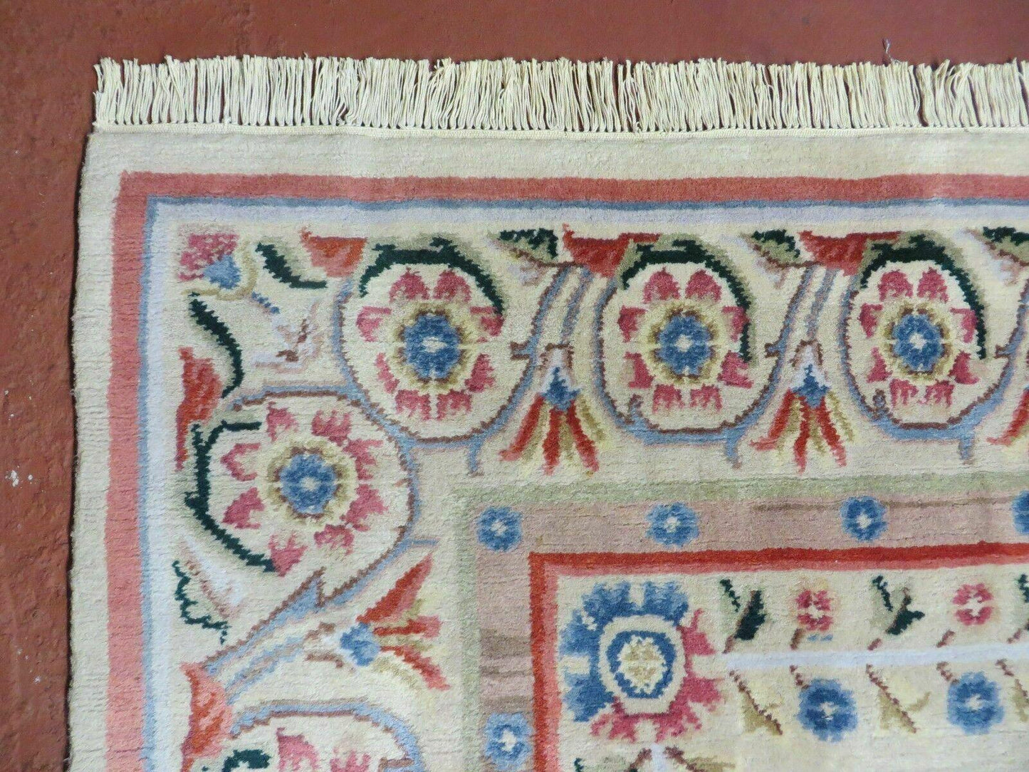 Aubusson Rug Vintage Handmade Wool 8x10