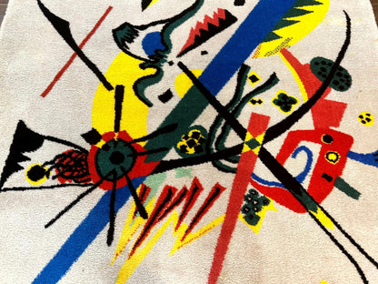 Danish Rya Shag Rug 6x9, EGE Axminster Carpet, Ivory, Modern Abstract Rug, Signed by Designer