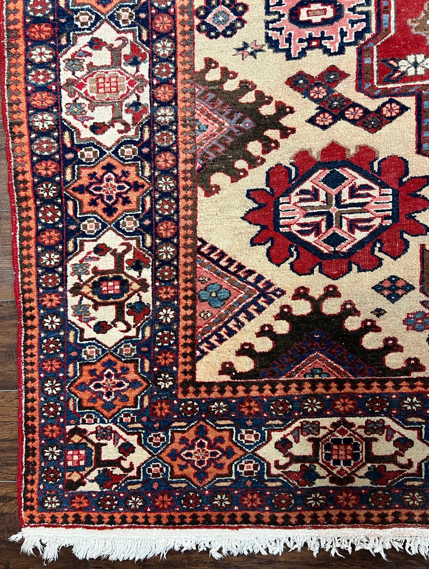 Persian Heriz Rug 8x12 Hand Knotted Wool Geometric Medallion Oriental Carpet