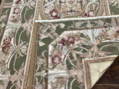 Aubusson Rug 5x8 Wool Handmade Vintage Carpet With Angel Motifs European Design