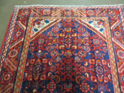 3' 6" X 10' 4" Antique Handmade India Floral Oriental Wool Runner Rug # 128