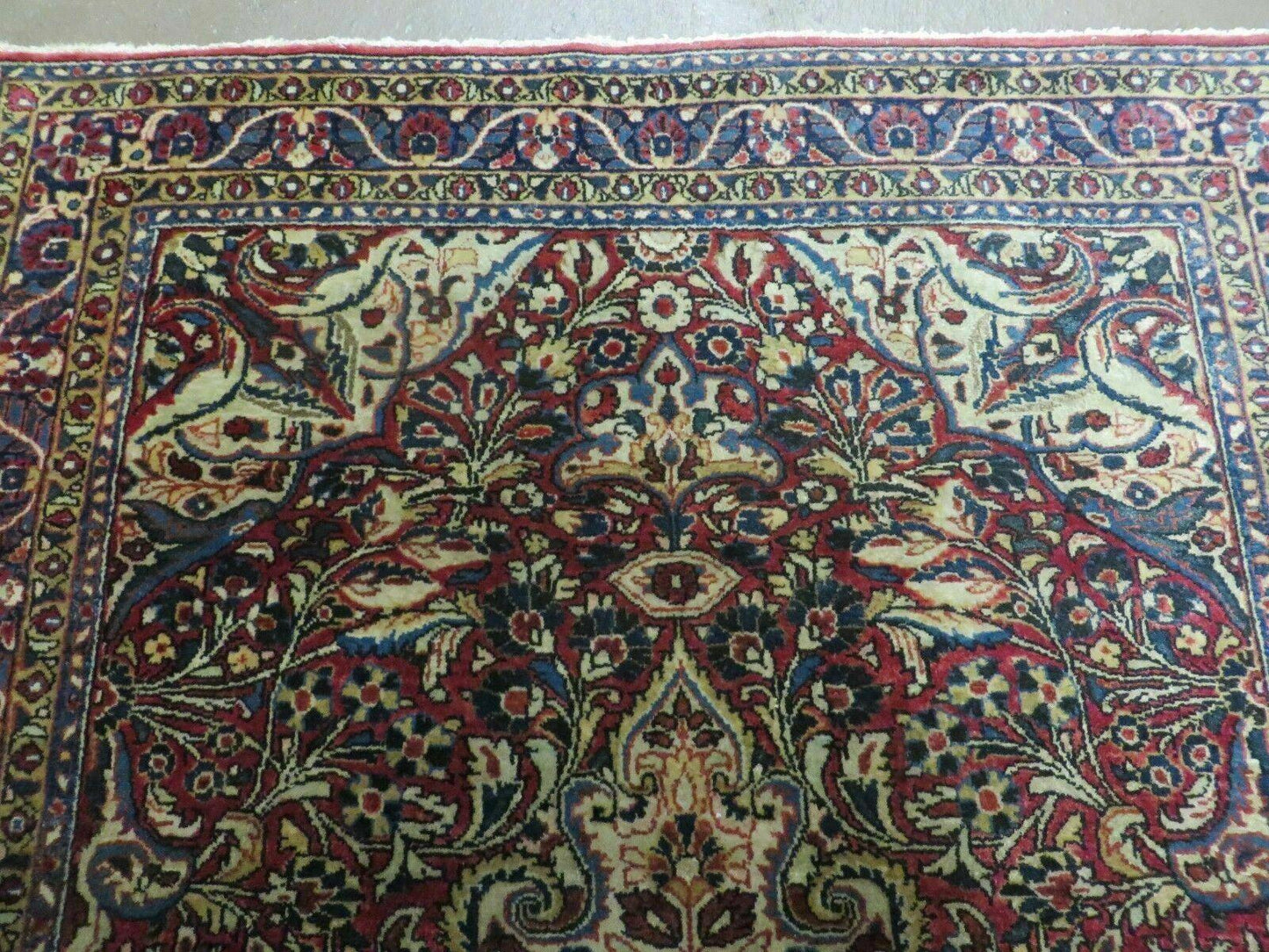 Antique Handmade Indian Wool Rug Agra Fine Weave Organic Vegetable Dyes 41x60