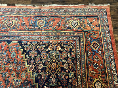 Antique Persian Bidjar Rug 8x12 Hand Knotted Wool Carpet Rare Vintage Persian Treasure