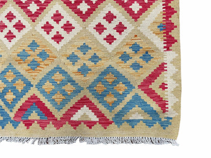 Kilim Rug 3x5 Multicolor Tribal Turkish Anatolian Wool Flatweave Area Rug