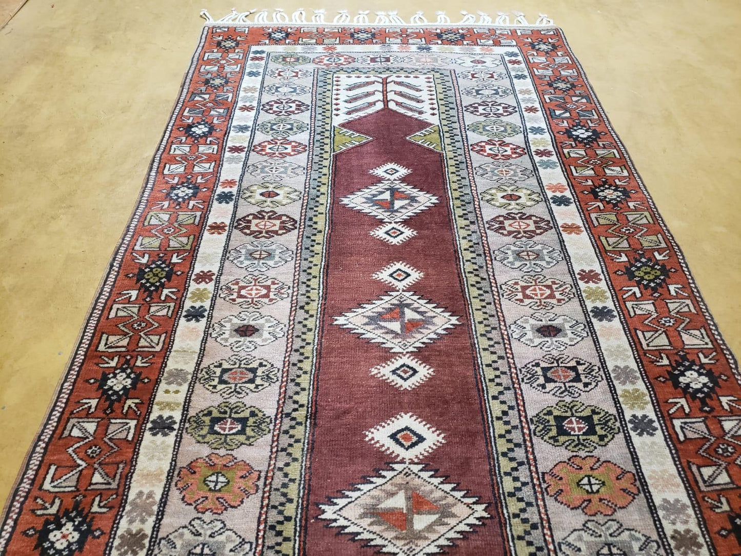 Turkish Rug Hand Knotted Wool 4 Ft 4 In By 7 Ft 6 In Vintage Oriental Tribal Talesh