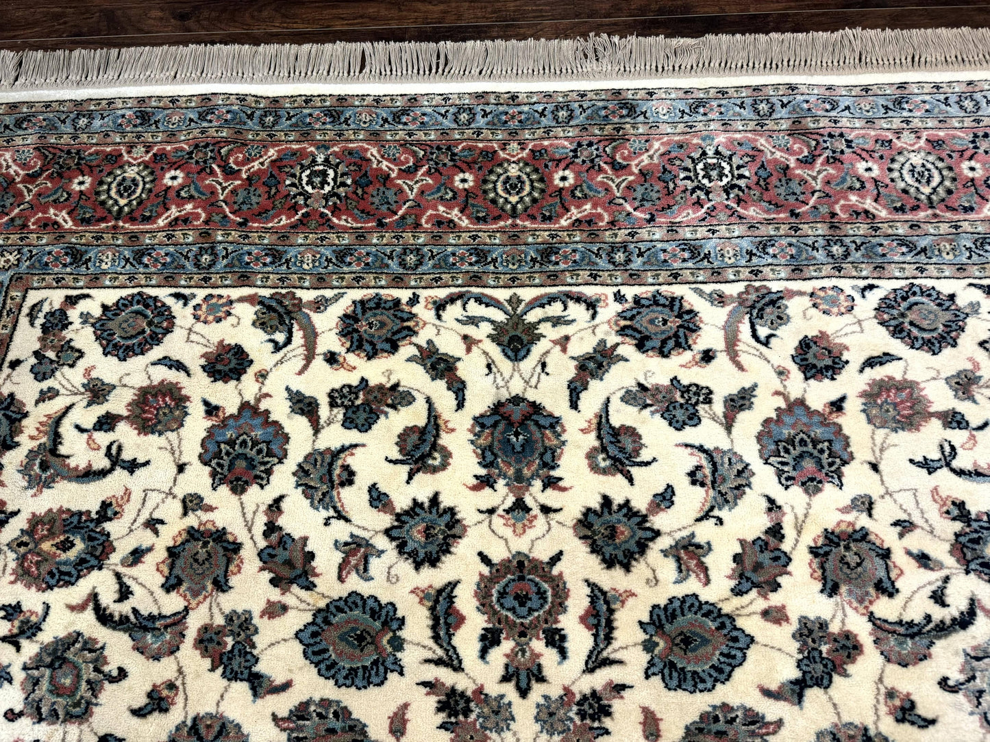 Karastan Rug Ivory Rose Kashan Wool Pile Vintage 8.8 x 12 Original 700 Series Rare