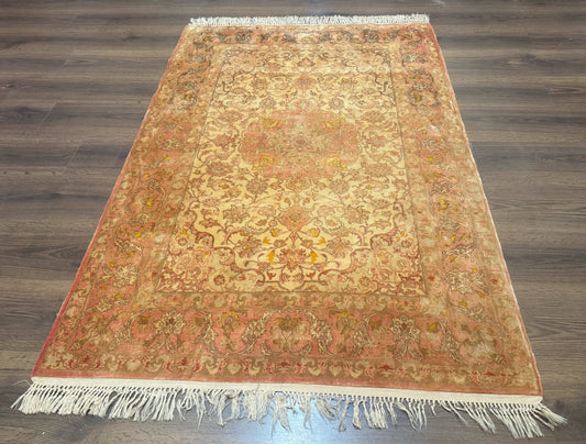Persian Isfahan Rug 3x5 Fine 550 KPSI Kork Wool on Silk
