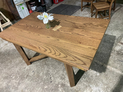 Oak Wood Megan Style Dining Table 64 Inch Ready To Ship Today