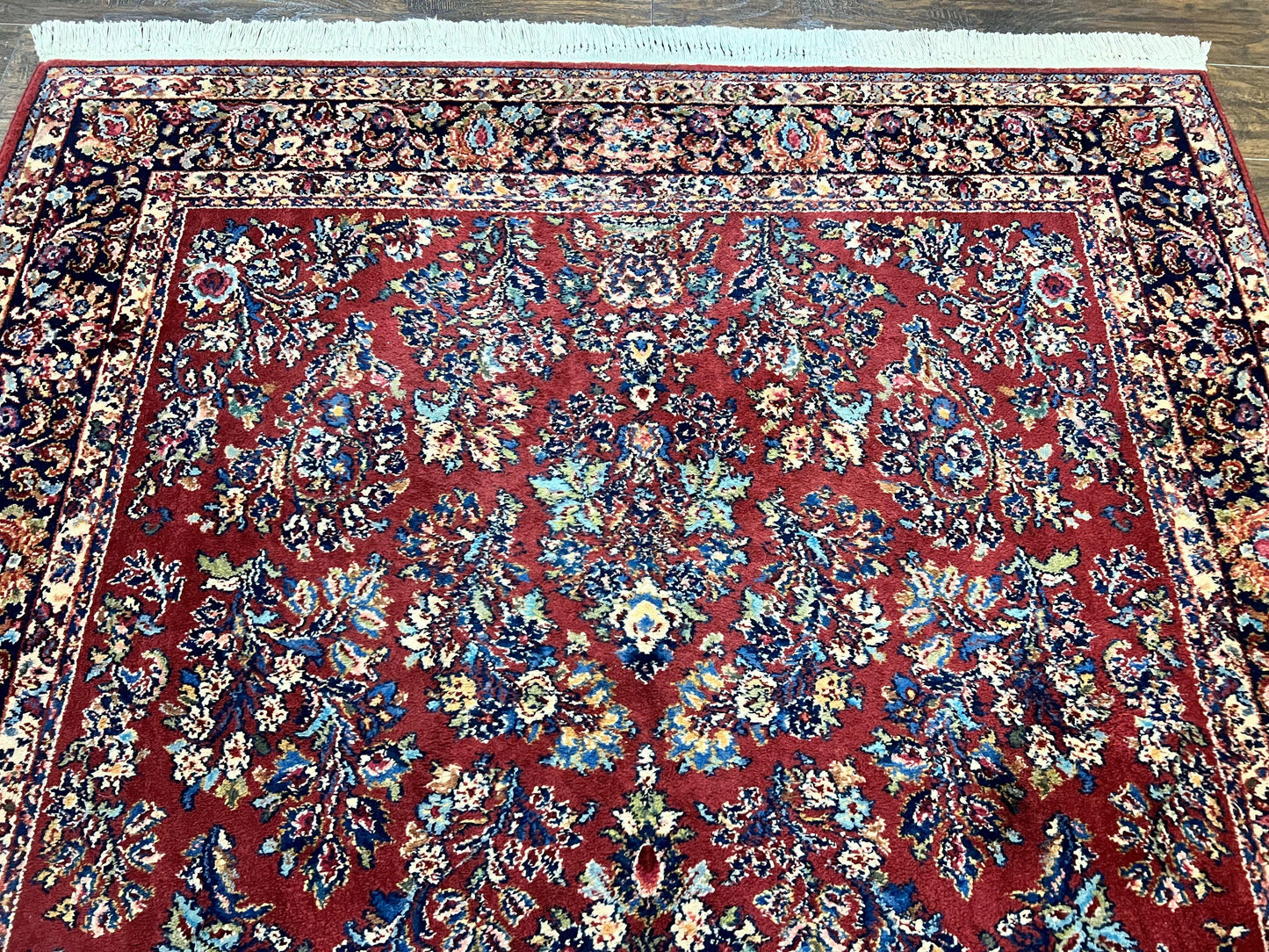 Karastan Rug 5.9 x 9 Red Sarouk #785, Wool Karastan Carpet, Original 700 Series, Vintage Karastan Oriental Rug Discontinued