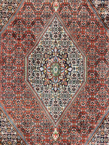 Persian Bidjar Rug 5x10 Hand Knotted Wool Vintage Carpet Mahi Herati Pattern