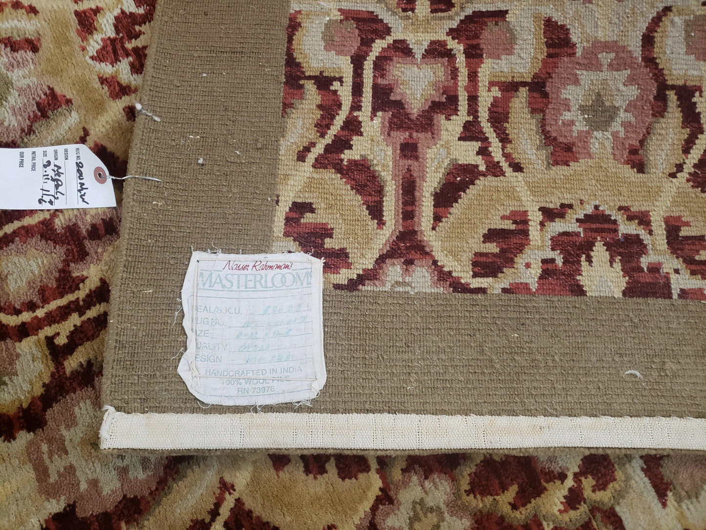 Hand Knotted Wool Rug Indian Nepalese 9x12