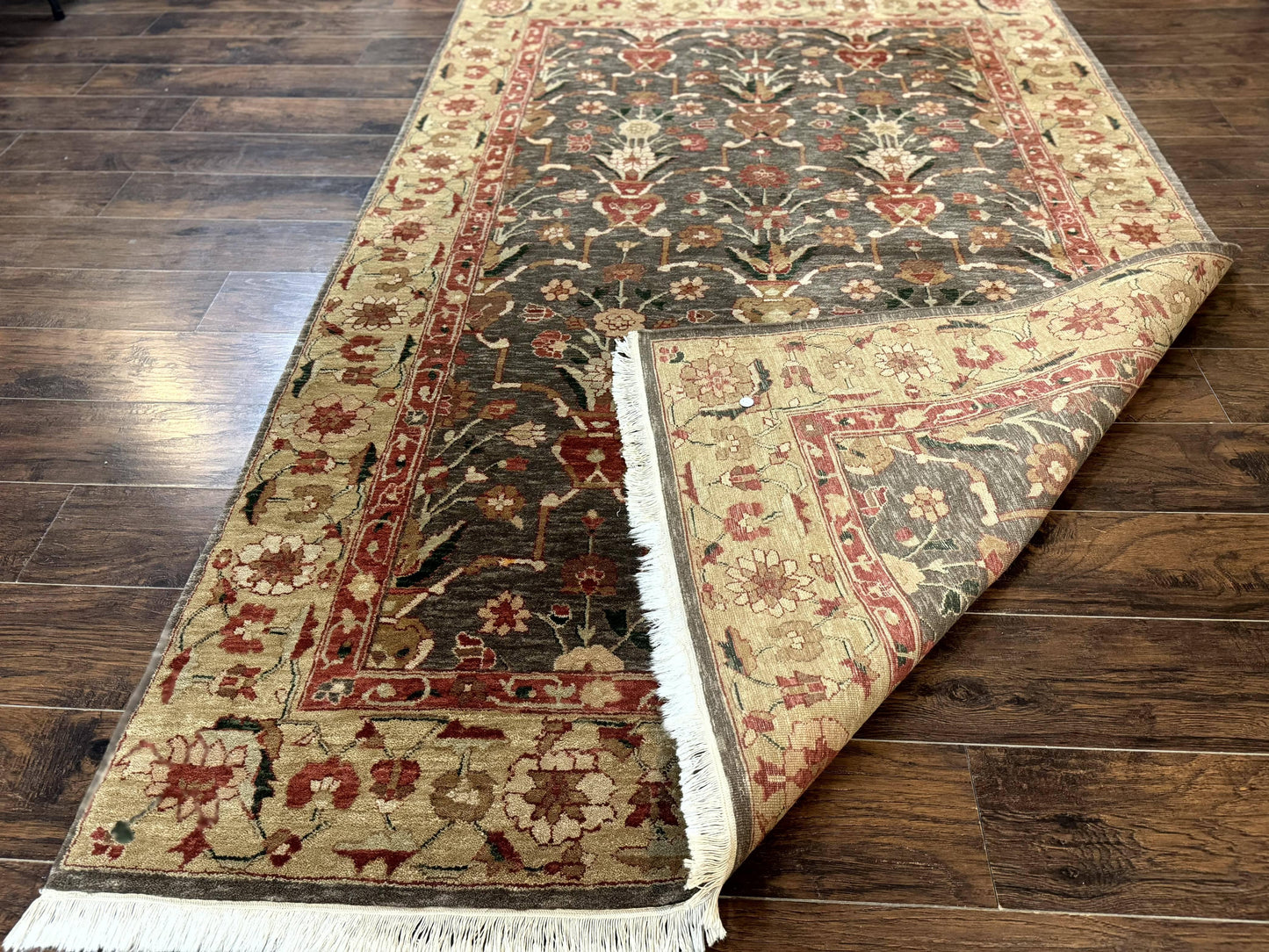 Persian Mahal Rug 6x9 Handmade Wool Oriental Carpet Floral Design