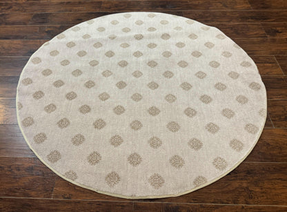 Round Power Loomed Rug 5x5, Contemporary Modern Round Carpet, 5ft Round