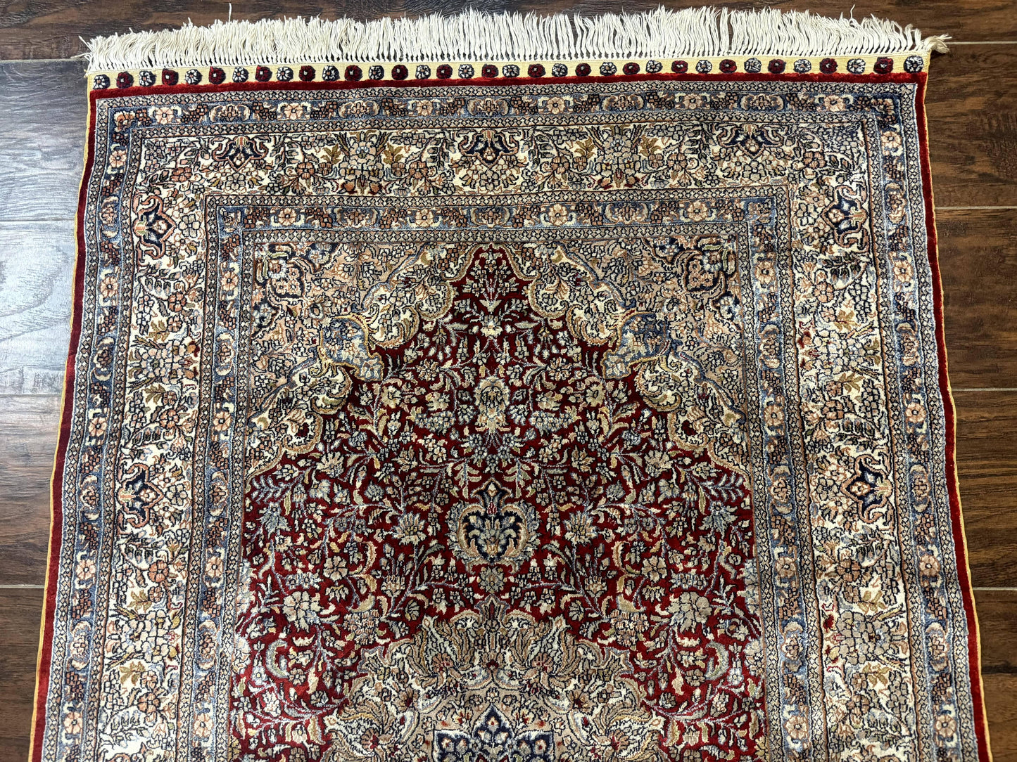 Sino Persian Silk Rug 3x5, Super Fine 440 KPSI, Floral Medallion, Handmade