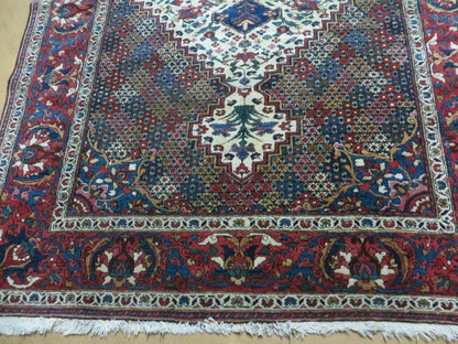 Turkish Floral Oriental Medallion Wool Rug 4x7 Vintage Handmade Vegetable Dye