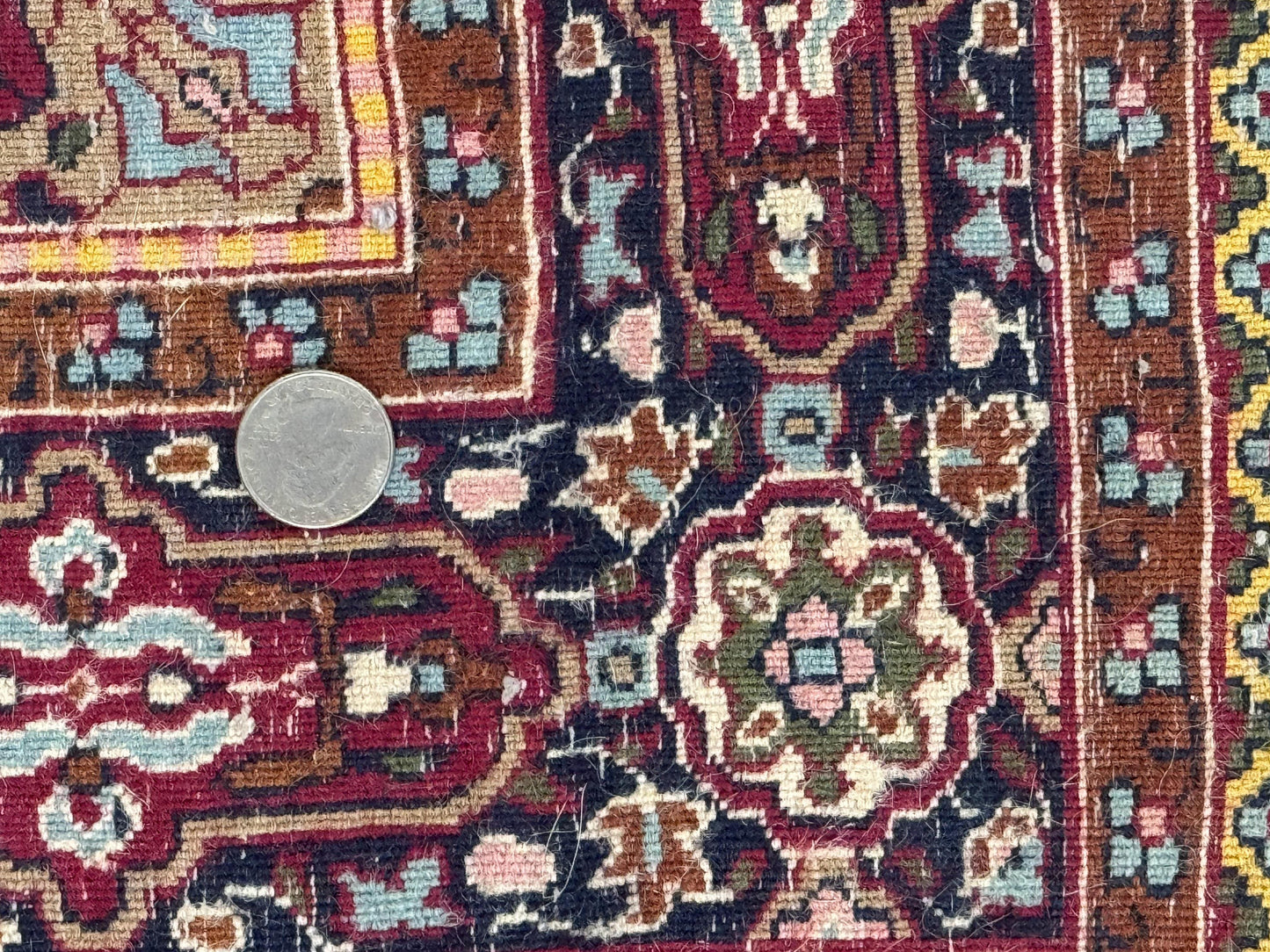 Indo Kashmiri Rug 3x5 Navy Blue Very Fine 400 KPSI Pair A