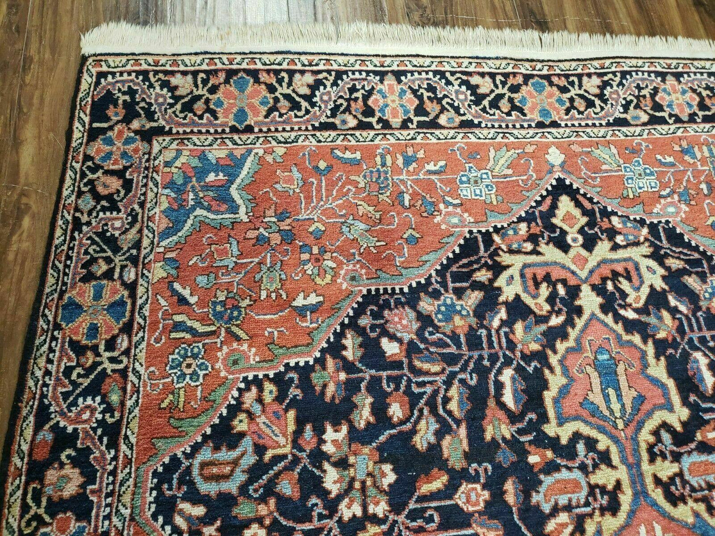 Antique Handmade Indian Wool Rug 4.5 X 6.5 Ft Red One Of A Kind