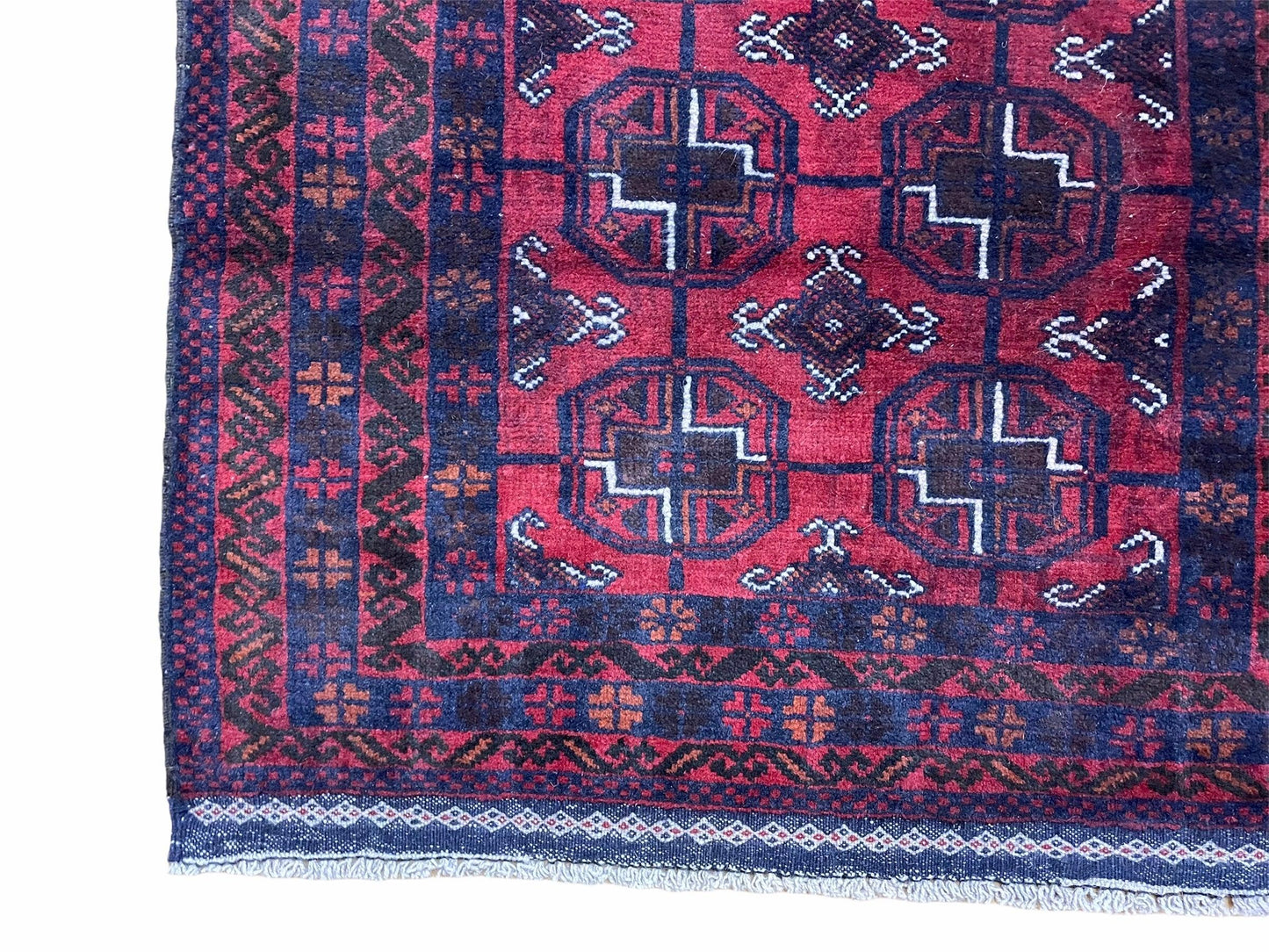 Vintage Handmade Balouchi Rug 3x5 Afghan Tribal Wool Red Beige