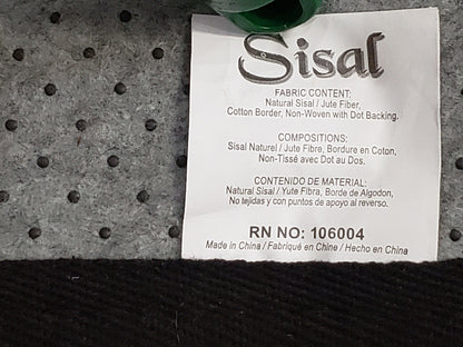 Jute Rug 8x10 Natural Fiber Area Rug With Black Border Farmhouse Style