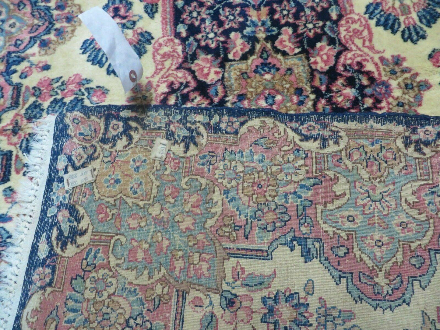 Antique Persian Kirman Rug Hand Knotted Wool Floral Medallion Carpet 3 9 By 6 6