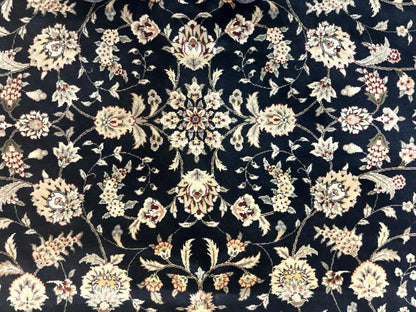 Black Pak Persian Rug 8x10, Floral Allover