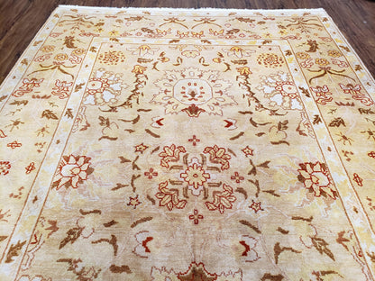 Vintage Turkish Oushak Rug Wool Hand Knotted Area Rug 6x9 Classic Decor