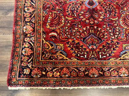 Persian Lilihan Rug 5x6 Red Floral Antique Persian Carpet