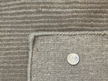 Tibetan Rug 8x10 Taupe Handmade Wool Modern Contemporary Carpet