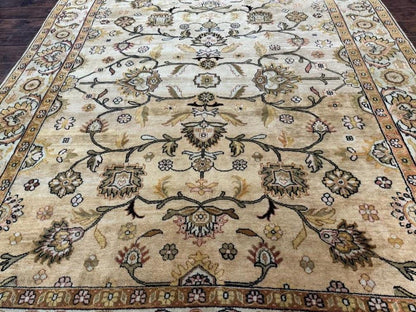 Turkish Oushak Rug 8x10 Vintage Wool Carpet Hand Knotted Deluxe Classic