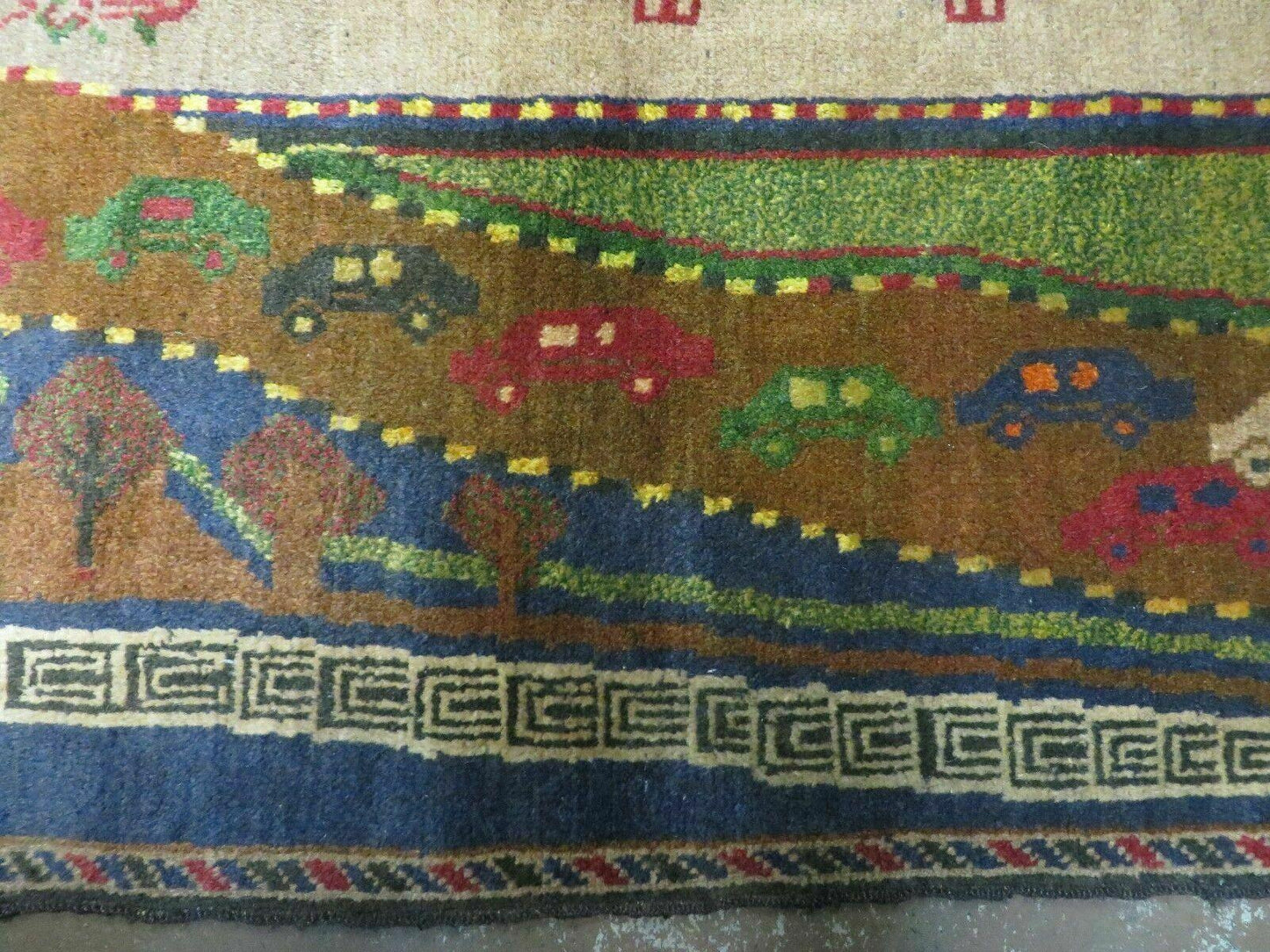 Vintage Afghan Balouch Tribal Wool Pictorial Rug 3x5 Handmade