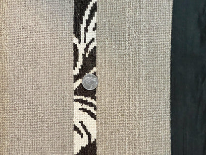 Tibetan Nepali Rug Handmade Wool With Silk Highlights And Stripe Pattern 8x12