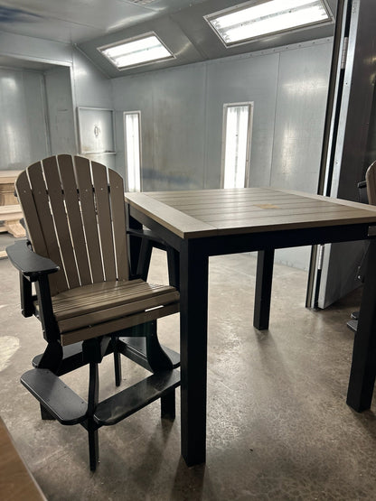 Outdoor Pub Height Table With Post Leg Design For Bar And Patio Areas