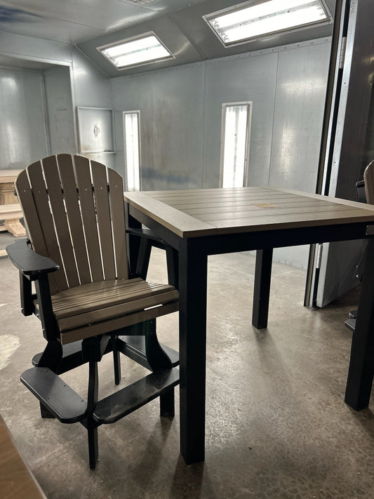 Outdoor Pub Height Table With Post Leg Design For Bar And Patio Areas