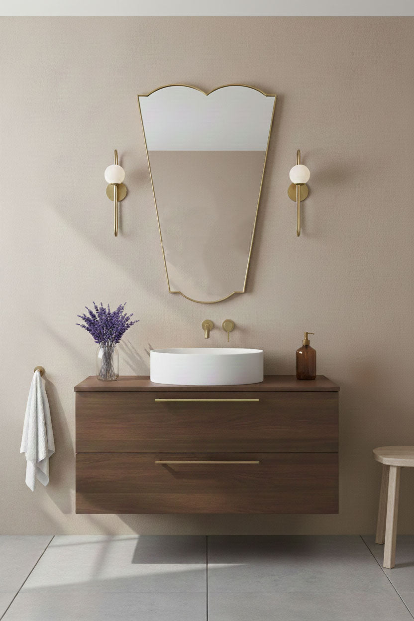 Crown top vanity mirror