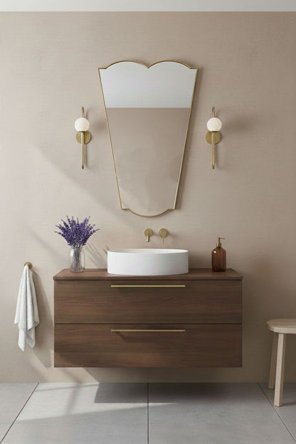 Crown top vanity mirror