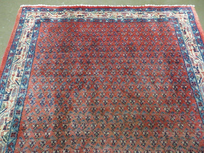 Antique Persian Seraband Runner Rug Three Foot Seven By Eleven Feet Red Wool Mir Pattern
