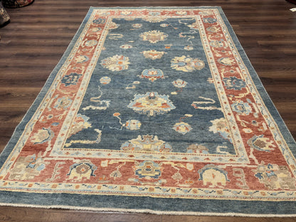 Turkish Oushak Rug 6x9 Sultanabad Carpet Handmade Wool Vintage Oriental Rug