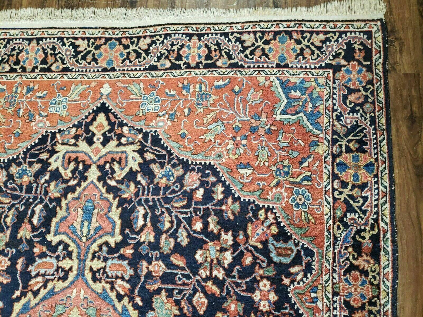 Antique Handmade Indian Wool Rug 4.5 X 6.5 Ft Red One Of A Kind