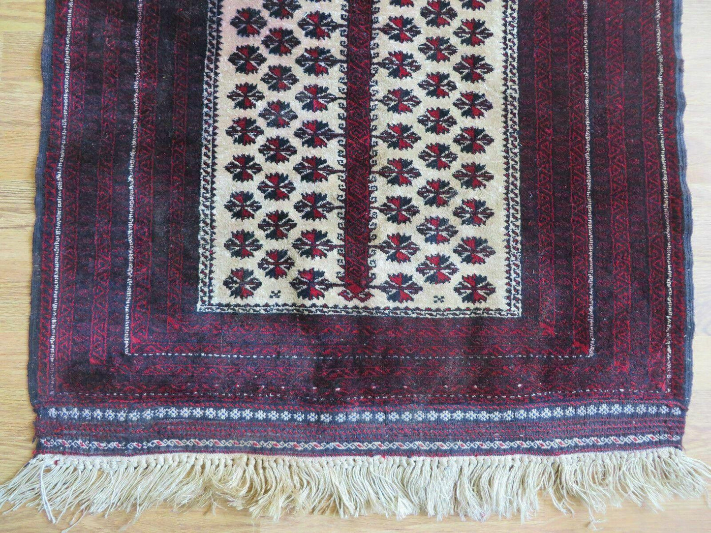 Balouch Turkoman Prayer Silk Wool Rug Handmade 3x5 Fine Knotted